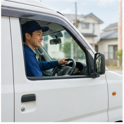 軽トラで配送する人